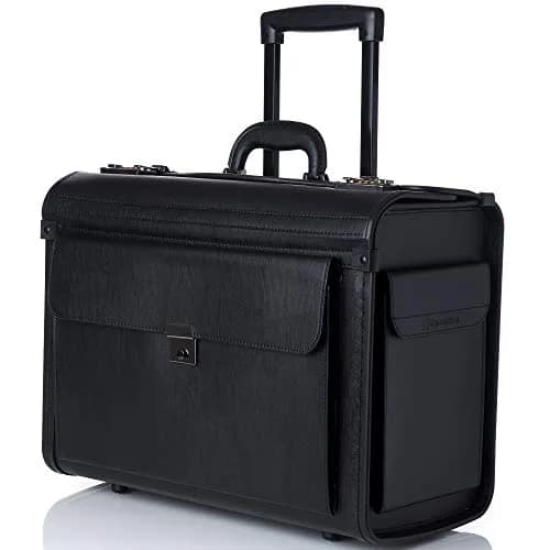 Alpine Swiss Rolling 17" Laptop Briefcase on Wheels Attache with TSA Approval, Black thumbnail 1