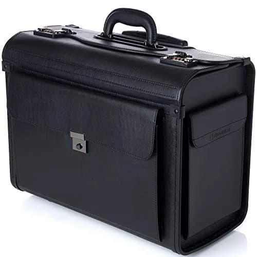 Alpine Swiss Rolling 17" Laptop Briefcase on Wheels Attache with TSA Approval, Black thumbnail 9