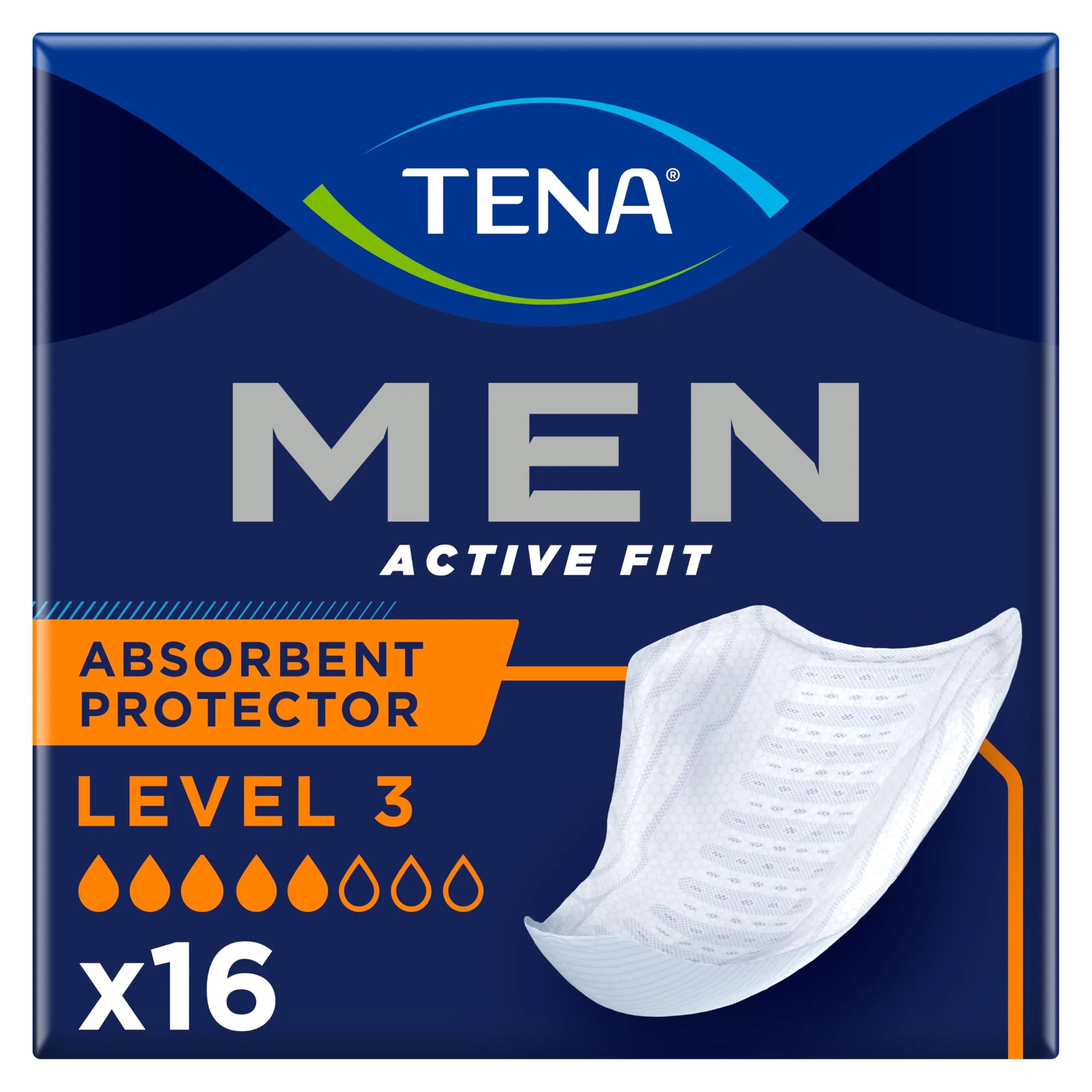 TENA Men Level 3 Protective Underwear 16 Count (Pack of 1) | High Absorbency for Men