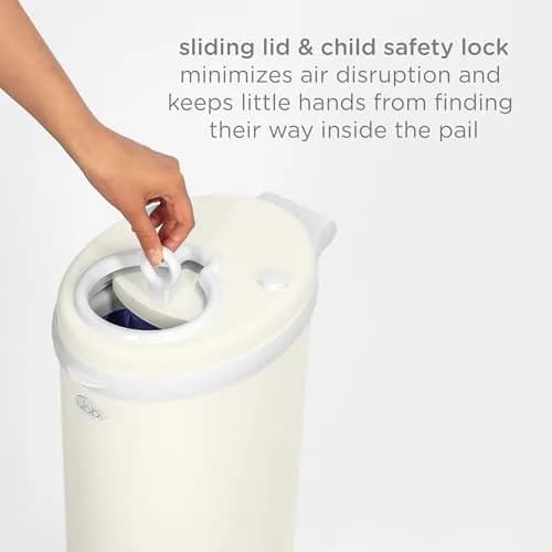 Ubbi Stainless Steel Diaper Pail Ivory | Odor-Locking, No Special Bags, Modern Nursery (70-120 chars) thumbnail 6