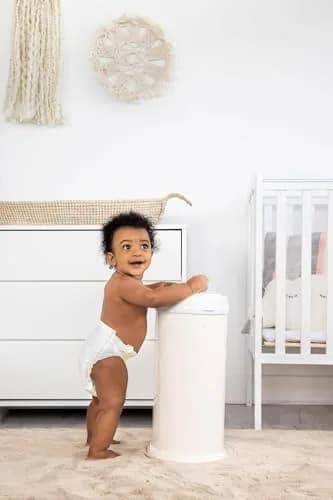 Ubbi Stainless Steel Diaper Pail Ivory | Odor-Locking, No Special Bags, Modern Nursery (70-120 chars) thumbnail 2
