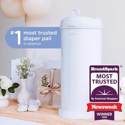 Ubbi Stainless Steel Diaper Pail Ivory | Odor-Locking, No Special Bags, Modern Nursery (70-120 chars) thumbnail 3