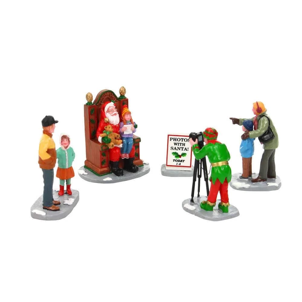 Lemax Photos With Santa Set of 5 Collectible Figurines 7.4 cm (2.9") | Christmas Village Décor - main product image