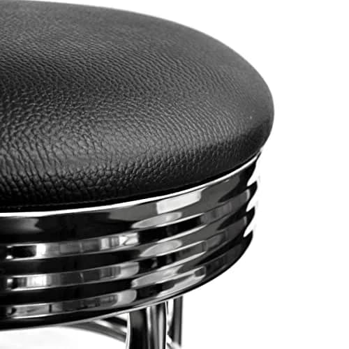 TRINITY Heavy Duty 30 Inch Backless Swivel Bar Stool, Black | Sturdy Chrome & Faux Leather thumbnail 7