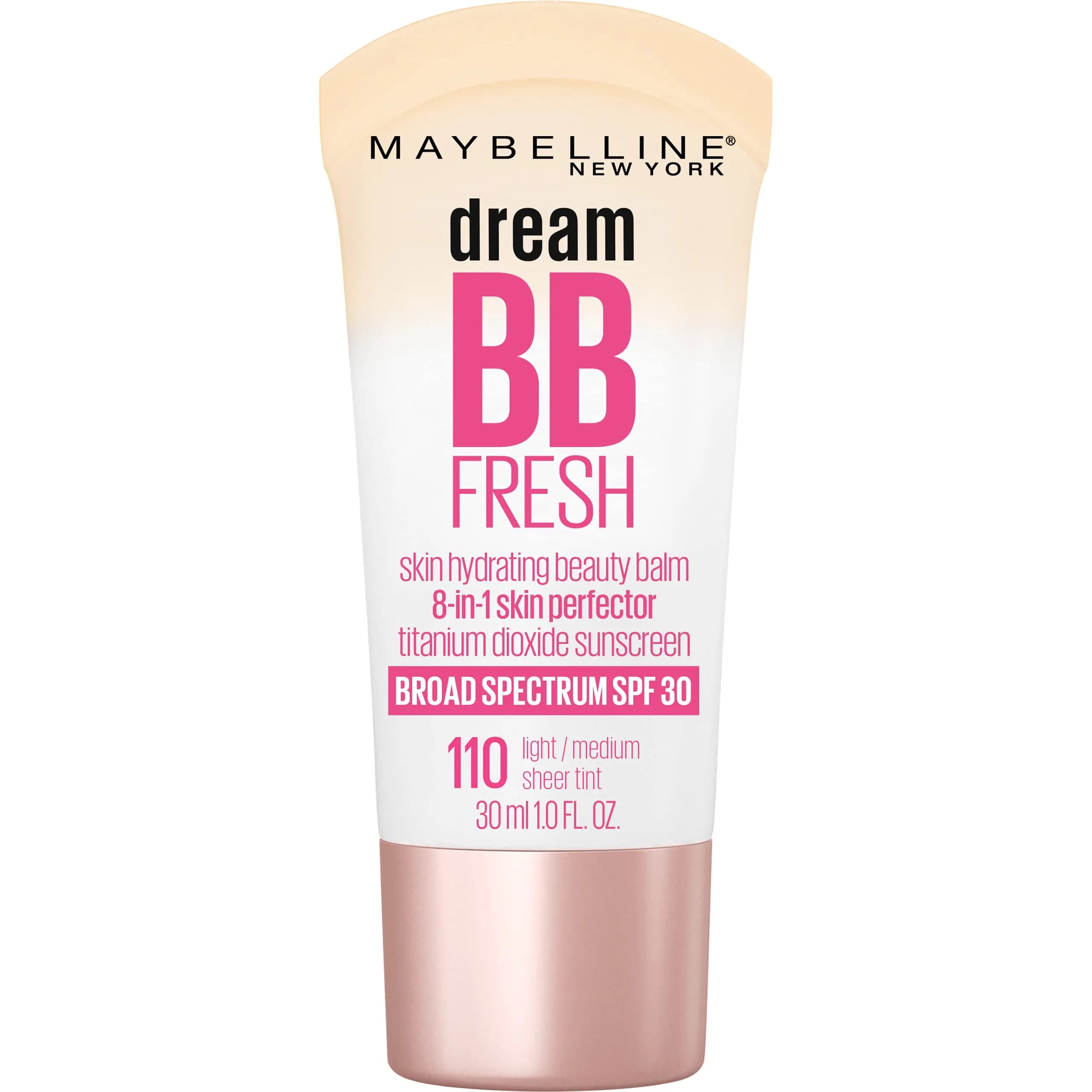 Maybelline Dream Fresh BB Cream SPF 30 Light/Medium | 29.57ml (1 Fl Oz) Oil-Free Hydrating Beauty Balm - main product image