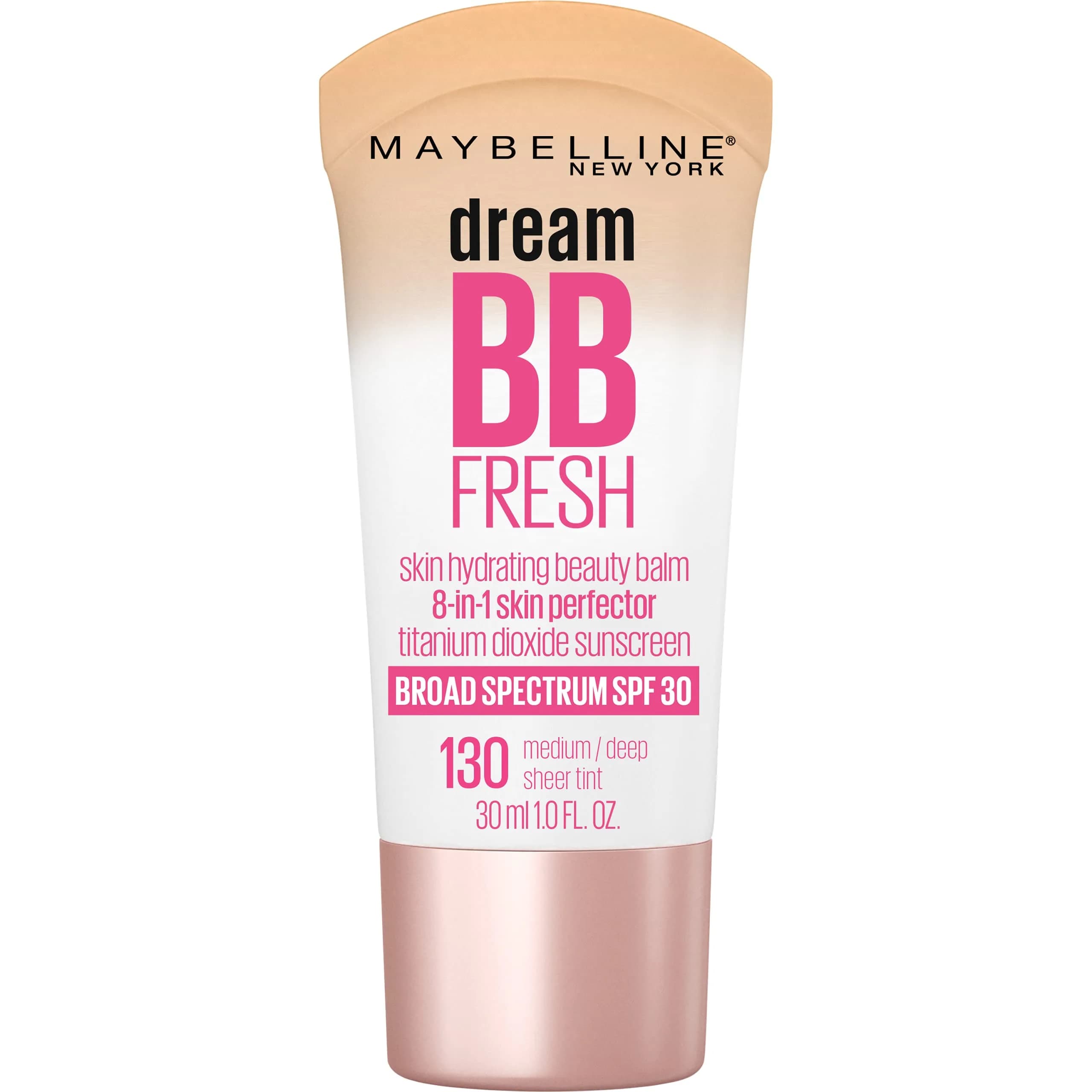Maybelline Dream Fresh BB Cream SPF 30 Medium/Deep 29.57ml (1 Fl Oz) | Hydrates, Protects, and Perfects Skin