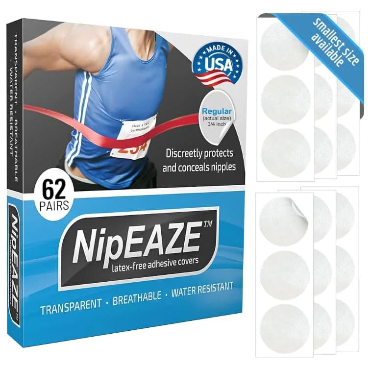 NipEaze Original Transparent Nip Protector - 62 Pairs (Regular Size) | Prevents Nipple Chafing During Endurance Sports thumbnail 2