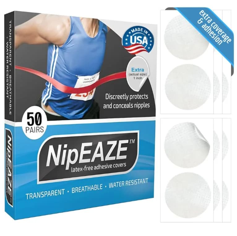 NipEaze Original Transparent Nip Protector - 62 Pairs (Regular Size) | Prevents Nipple Chafing During Endurance Sports — Extra