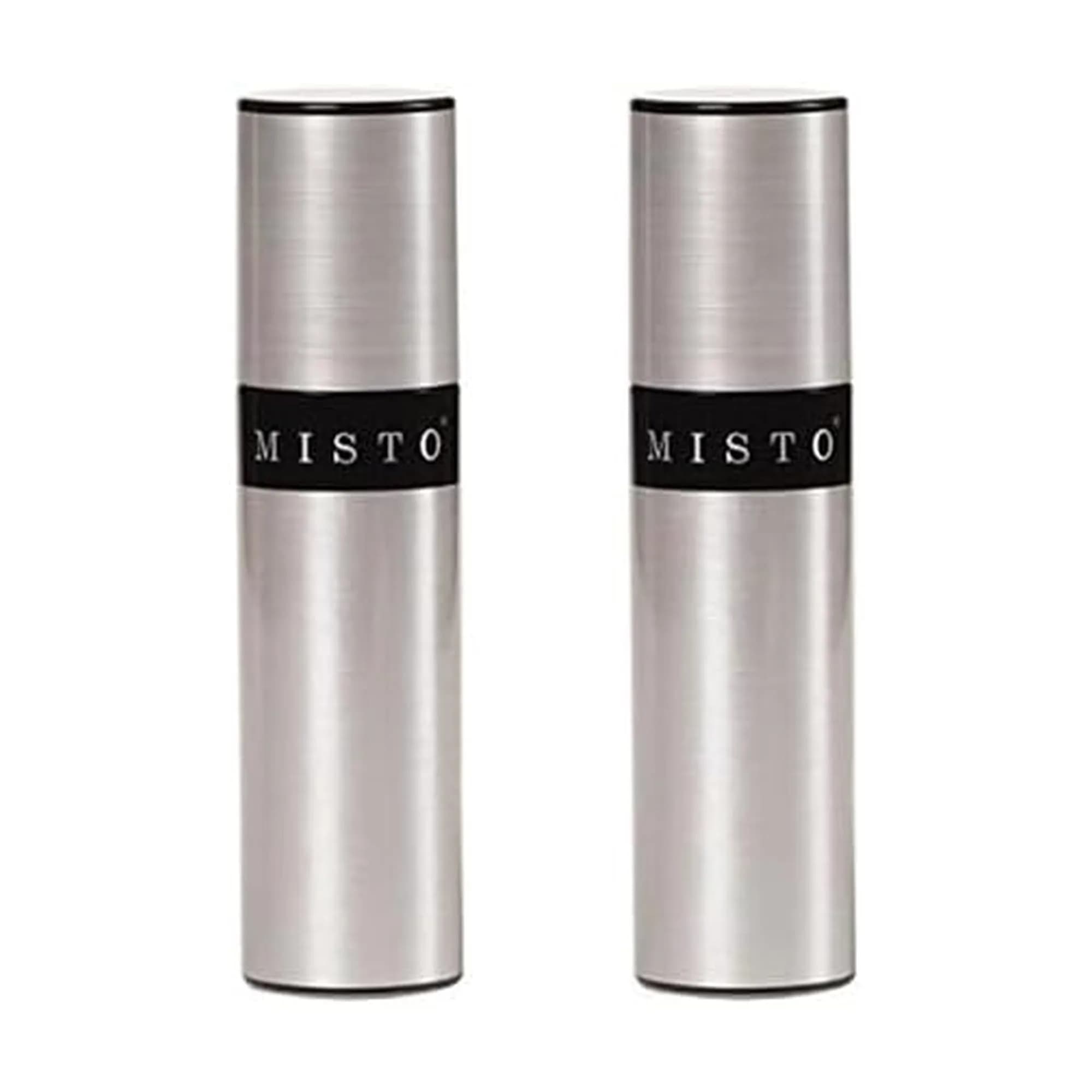 Misto Gourmet Olive Oil Sprayer Set of 2 Aluminum Bottles, 95ml (3.2 fl oz) Each | Even Mist for Healthy Cooking