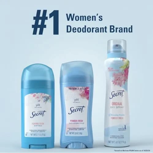 Secret Invisible Solid Clean Lavender Antiperspirant & Deodorant for Women, 5.2 oz (2.6 oz x 2) | 24hr Sweat & Odor Protection thumbnail 9