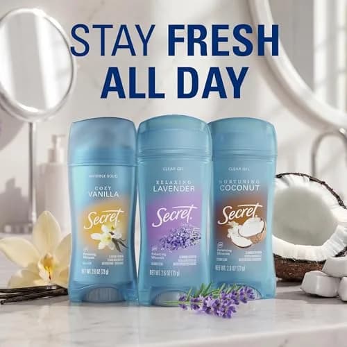 Secret Fresh Clear Gel Antiperspirant Deodorant for Women, 72hr Protection, 5.2 oz (Pack of 2) | pH Balancing Minerals thumbnail 9