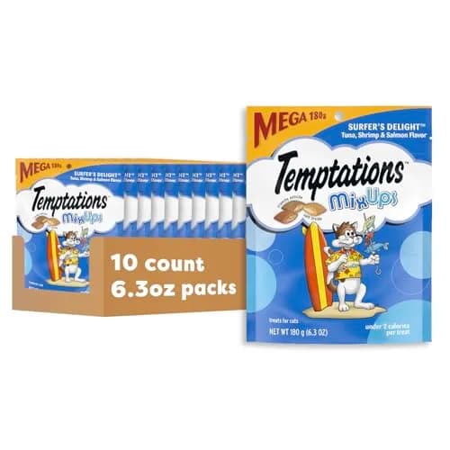 Temptations MixUps Crunchy Cat Treats Surfer's Delight 6.3 oz (179g) 10 Pack | Seafood Flavors for Cats thumbnail 1
