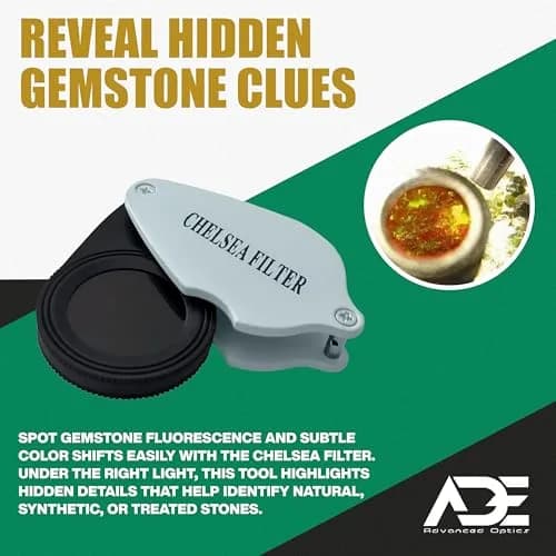 Ade Advanced Optics Chelsea Filter – Gemstone Identification Tool for Emerald, Jadeite, Green & Gem Stones Testing – Compact Jewelers Filter thumbnail 7