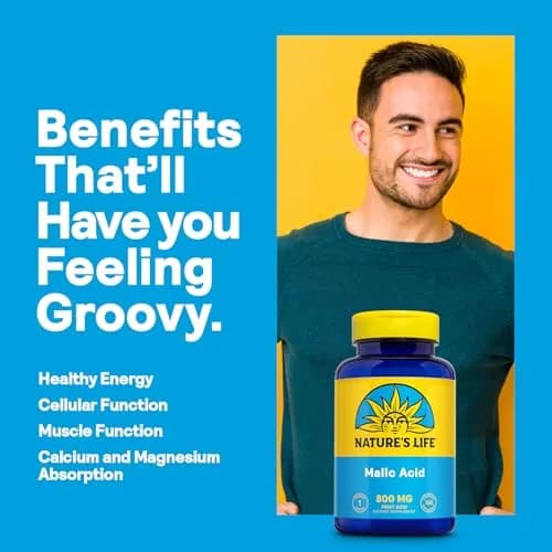 Nature's Life Malic Acid 800 mg | Chelating Agent Supports Energy & Muscle Comfort | No Gluten, Non-GMO | 100 Count thumbnail 3