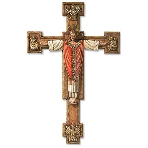 Christian Brands San Giovanni Collection Resin Wall Cross 29.21 cm (11.5" H) | Christus Rex thumbnail 1