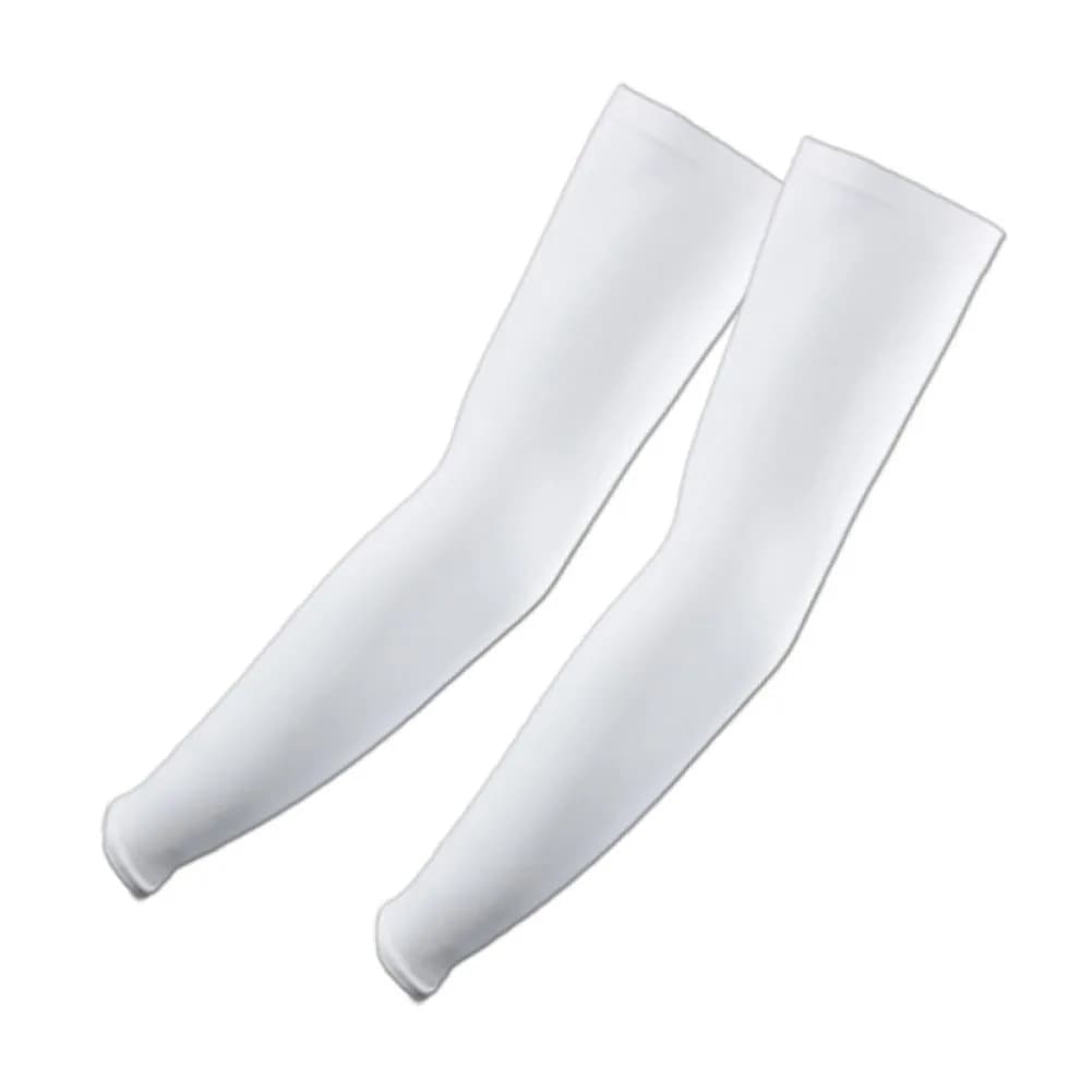 The Elixir Deco Purple Arm Cooling Sleeves (1 Pair) | UV Protection UPF 50+ for Cycling, Golf, Driving — White