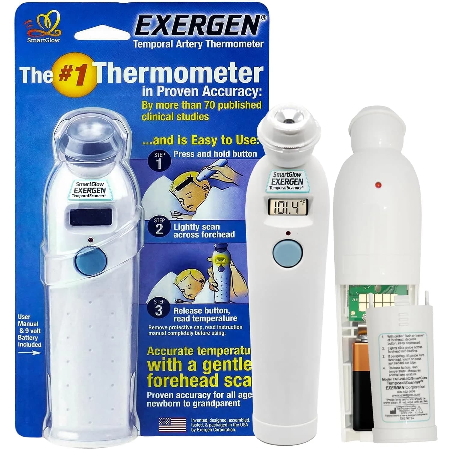 Exergen Temporal Artery Thermometer | Fast Accurate Forehead Reading for Kids & Adults - main product image