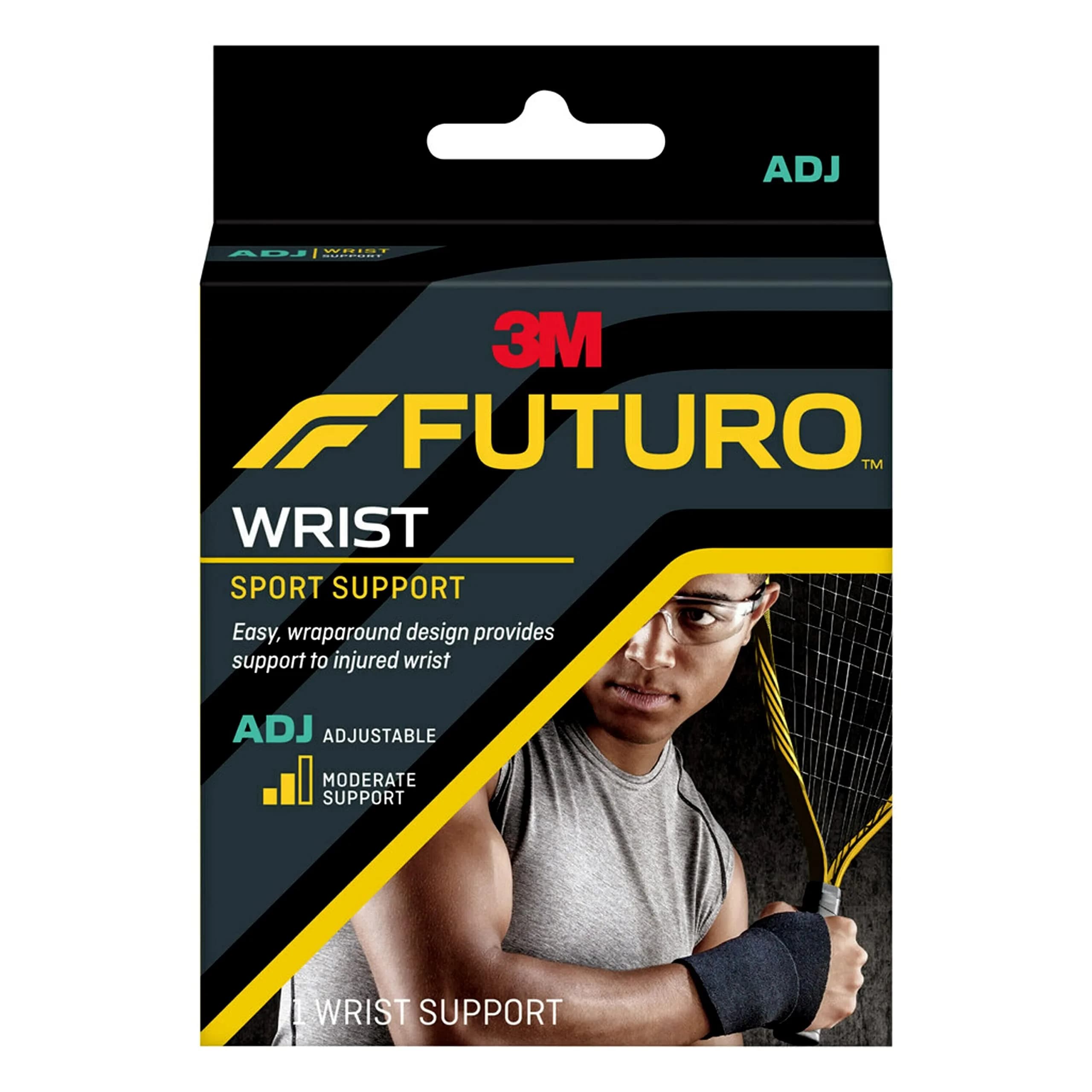 Futuro Sport Adjustable Wrist Support | Moderate Compression for Pain Relief — black