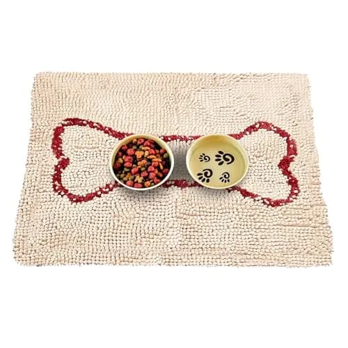 Soggy Doggy Slopmat Dog Food & Water Mat Beige 18x24 Inches (45x61 cm) | Microfiber Chenille for Messy Drinkers thumbnail 1