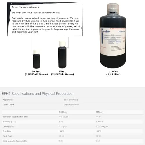 CMS MAGNETICS Ferrofluid Science Experiment Kit 59mL (2 Fl Oz) | Visualizing Magnetic Fields thumbnail 2
