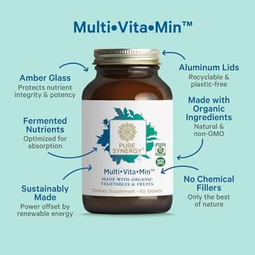 PURE SYNERGY Multi·Vita·Min for Men & Women 60 Tablets | Whole-Food Organic Multivitamin thumbnail 3