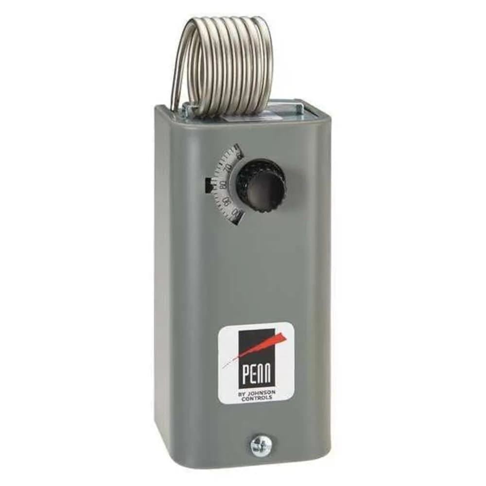 Johnson Controls A19BAF-1C Penn Series A19 Coiled Bulb Space Thermostat -1 to 43°C Range, 0.9°C Differential, Wall Mount, US Sourced - main product image