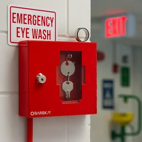 Barska Red Steel Emergency Key Box with Breakable Glass & Hammer | Wall Mount, 1.6" D x 6" W x 6" H thumbnail 6