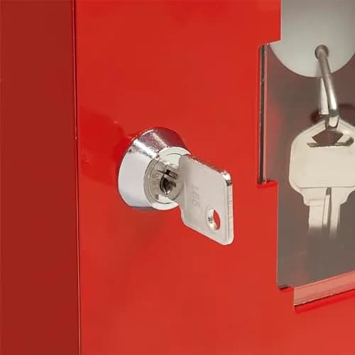 Barska Red Steel Emergency Key Box with Breakable Glass & Hammer | Wall Mount, 1.6" D x 6" W x 6" H thumbnail 4