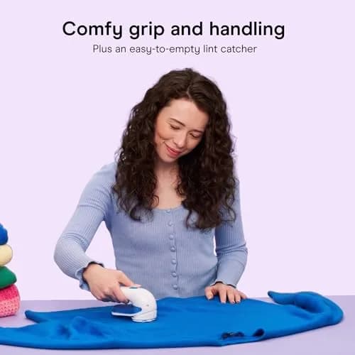 Conair Fabric Shaver and Lint Remover 2" Large Head | Portable, Battery-Operated, 3 Settings, White thumbnail 5
