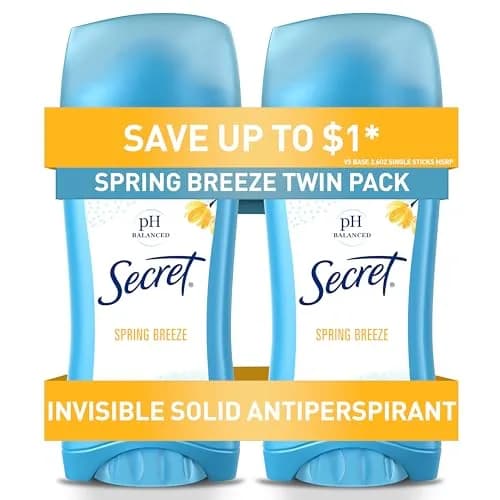Secret Powder Fresh Invisible Solid Antiperspirant Deodorant 156g (5.2 oz Twin Pack) | 24hr Sweat & Odor Protection thumbnail 1