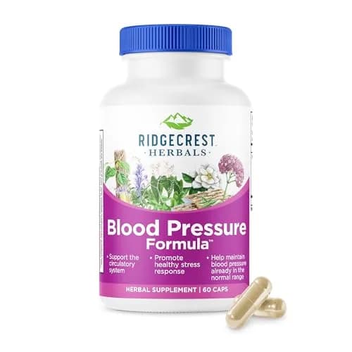 RidgeCrest Herbals Blood Pressure Herbal Formula Circulation Support 60 Ct | Natural Circulatory Tonic for Adults thumbnail 1