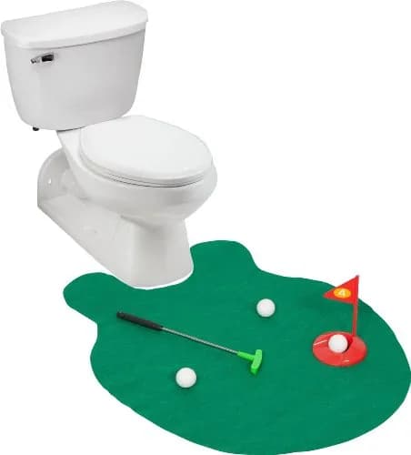 EZ Drinker Toilet Golf Joke & Novelty Set | Play Golf on the Toilet, Fun Gag Gift for Adults (17.7in x 6.6in x 2.2in) thumbnail 2
