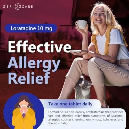 GeriCare Loratadine 10mg Non-Drowsy 24-Hour Allergy Relief | Effective Antihistamine Tablets thumbnail 5