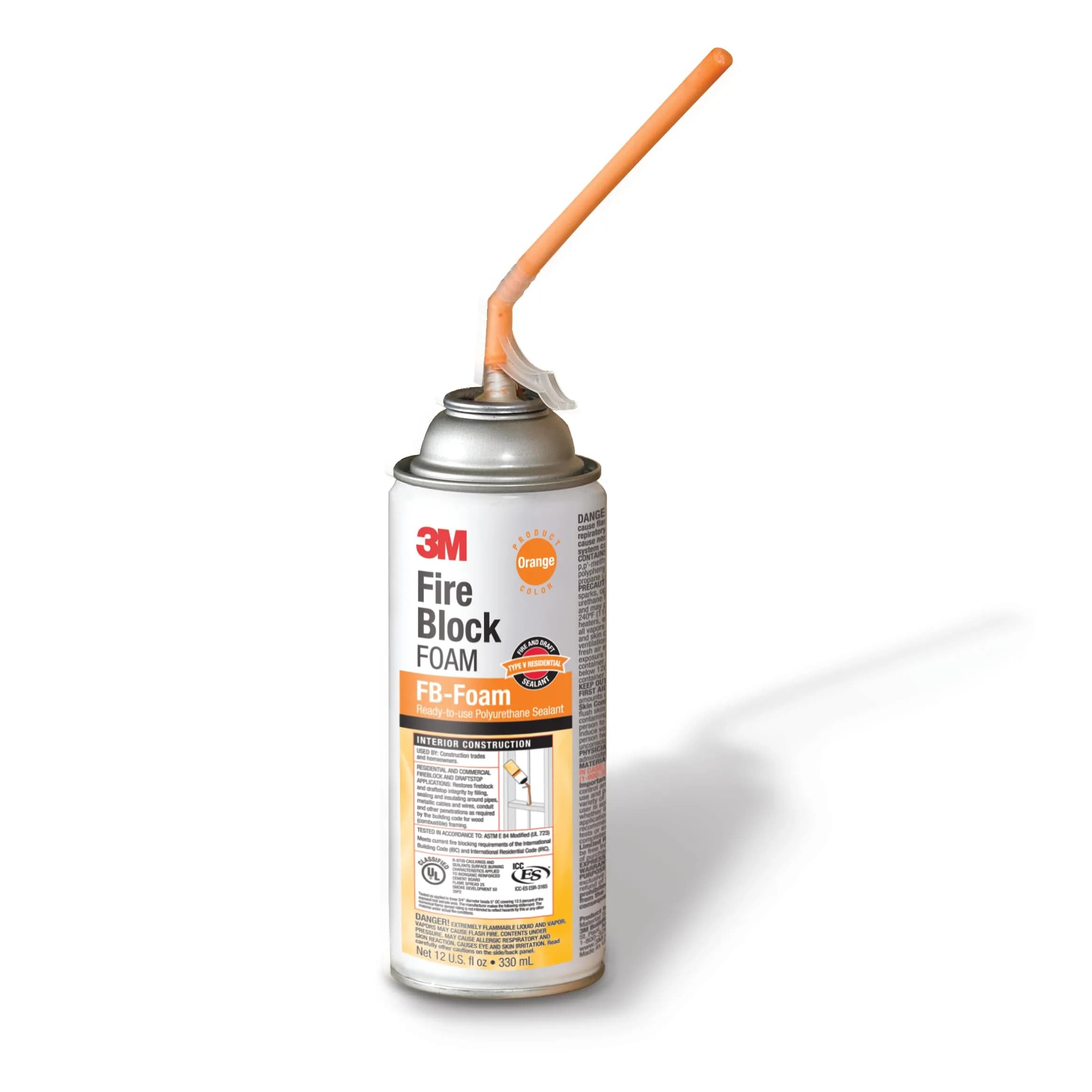 3M Fire Block Foam FB-Foam Orange 355ml (12 fl oz) | Tested ASTM E84 Type V Fireblock — Orange