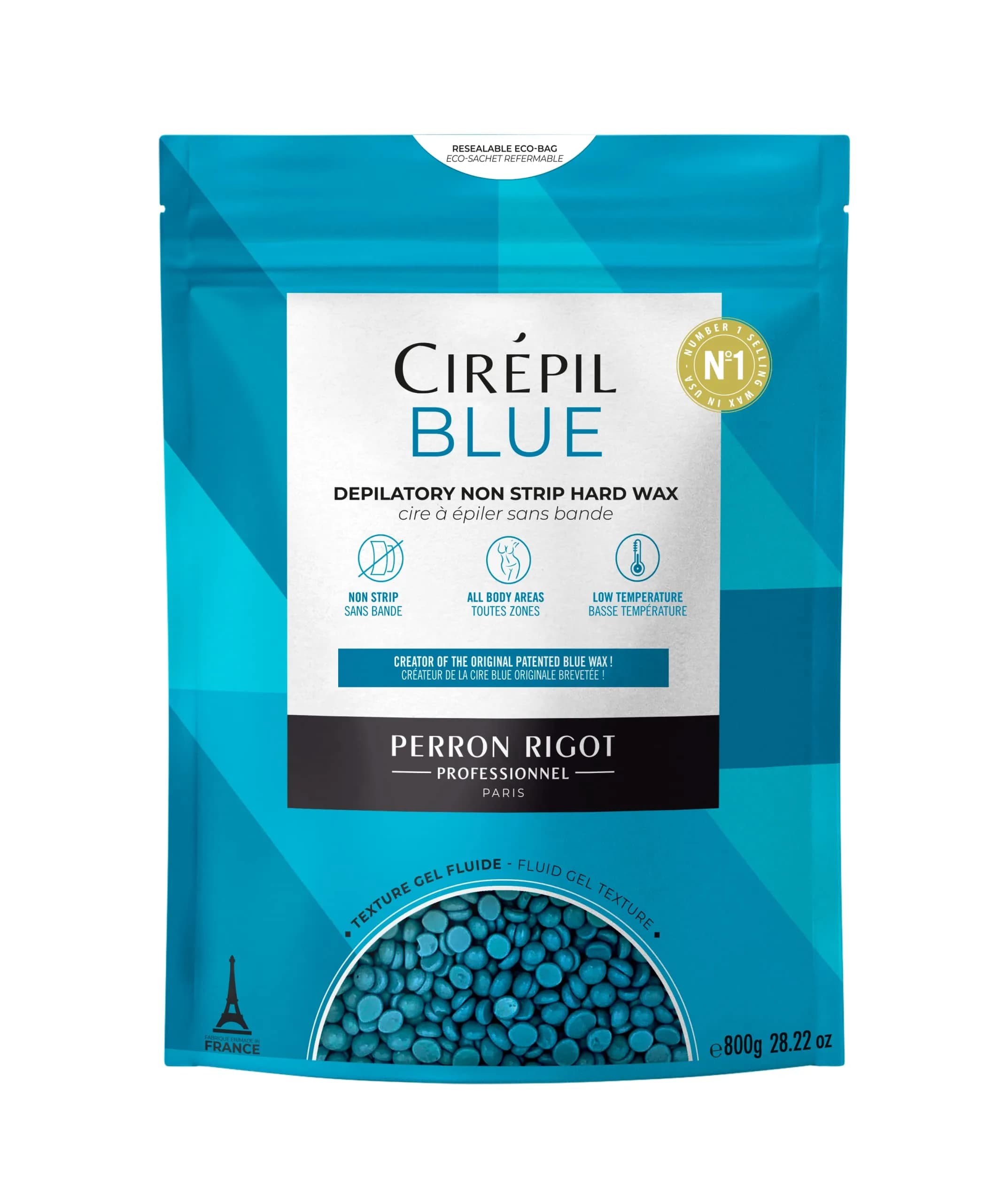 Cirepil Blue Stripless Hard Wax Beads 800g (28.22oz) | Professional Hair Removal for Face, Bikini & Body