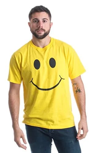 Ann Arbor T-shirt Co. Smile Face Unisex T-Shirt 2XL Yellow | Soft Cotton, Modern Fit, Positive Vibe thumbnail 3
