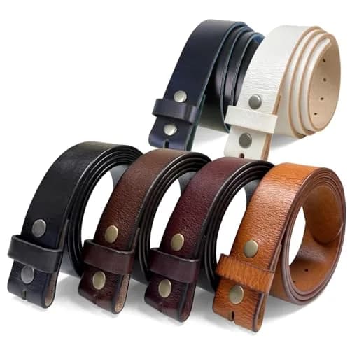 Belts.com Full Grain Leather Belt Strap 38mm (1.5") Black | Genuine Leather, Snap Buckle System thumbnail 2