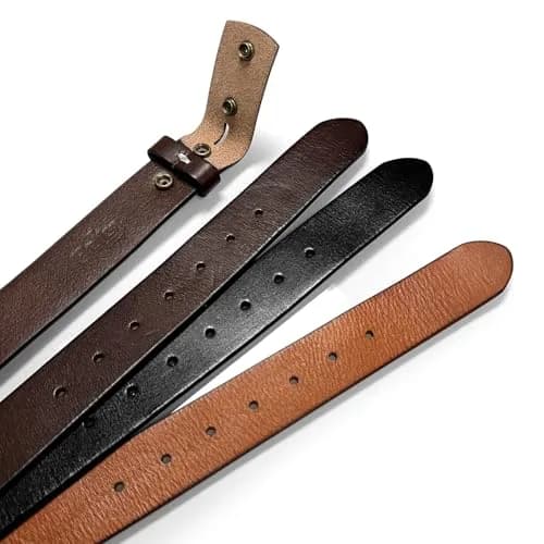 Belts.com Full Grain Leather Belt Strap 38mm (1.5") Black | Genuine Leather, Snap Buckle System thumbnail 3