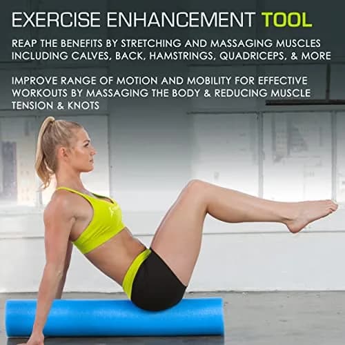 ProsourceFit Blue High Density Foam Roller 91cm x 15cm (36" x 6") | Extra Firm Muscle Recovery & Core Training thumbnail 5