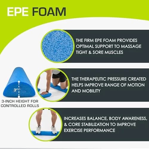 ProsourceFit Blue High Density Foam Roller 91cm x 15cm (36" x 6") | Extra Firm Muscle Recovery & Core Training thumbnail 3