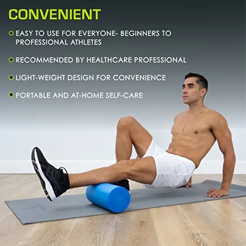 ProsourceFit Flex Foam Roller for Muscle Massage & Balance Exercises, 30.48cm x 15.24cm (12"x6") Blue | Firm EPE Foam for Core Strength & Recovery thumbnail 6