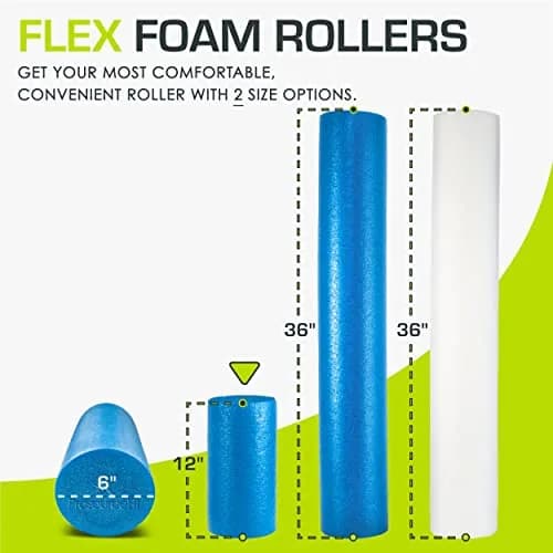 ProsourceFit Flex Foam Roller for Muscle Massage & Balance Exercises, 30.48cm x 15.24cm (12"x6") Blue | Firm EPE Foam for Core Strength & Recovery thumbnail 2