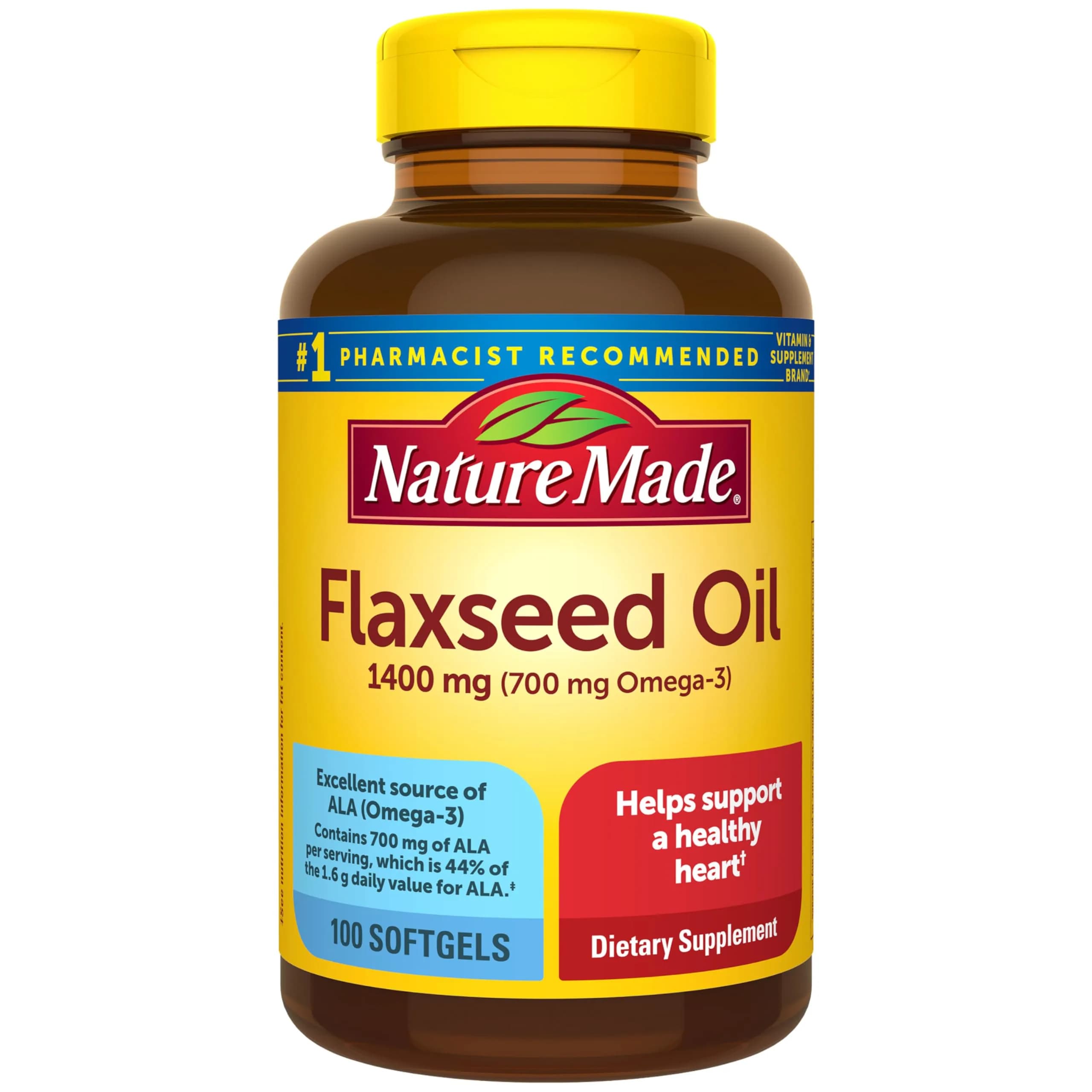 Nature Made Extra Strength Flaxseed Oil 1400 mg Softgels, 100 Softgels - main product image