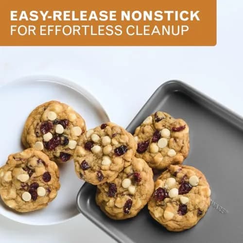 Farberware Gray Bakeware Steel Nonstick Toaster Oven Pan Set 4-Piece Baking Set 18cm (7.1in) x 18cm (7.1in) | Durable & Warp-Resistant thumbnail 4