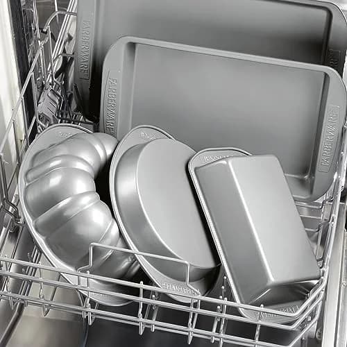 Farberware Gray Bakeware Steel Nonstick Toaster Oven Pan Set 4-Piece Baking Set 18cm (7.1in) x 18cm (7.1in) | Durable & Warp-Resistant thumbnail 8