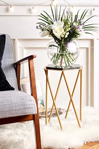 WGVI Clear Bubble Glass Vase 25cm (10") Diameter, 20cm (8") Height | Hand-Blown Decorative Accent Piece thumbnail 5