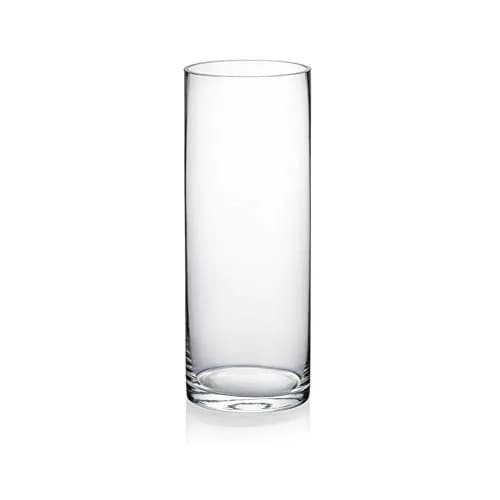 WGVI Thick Clear Cylinder Glass Vase 3" W x 8" H | Elegant Floral Display for Weddings & Home thumbnail 1