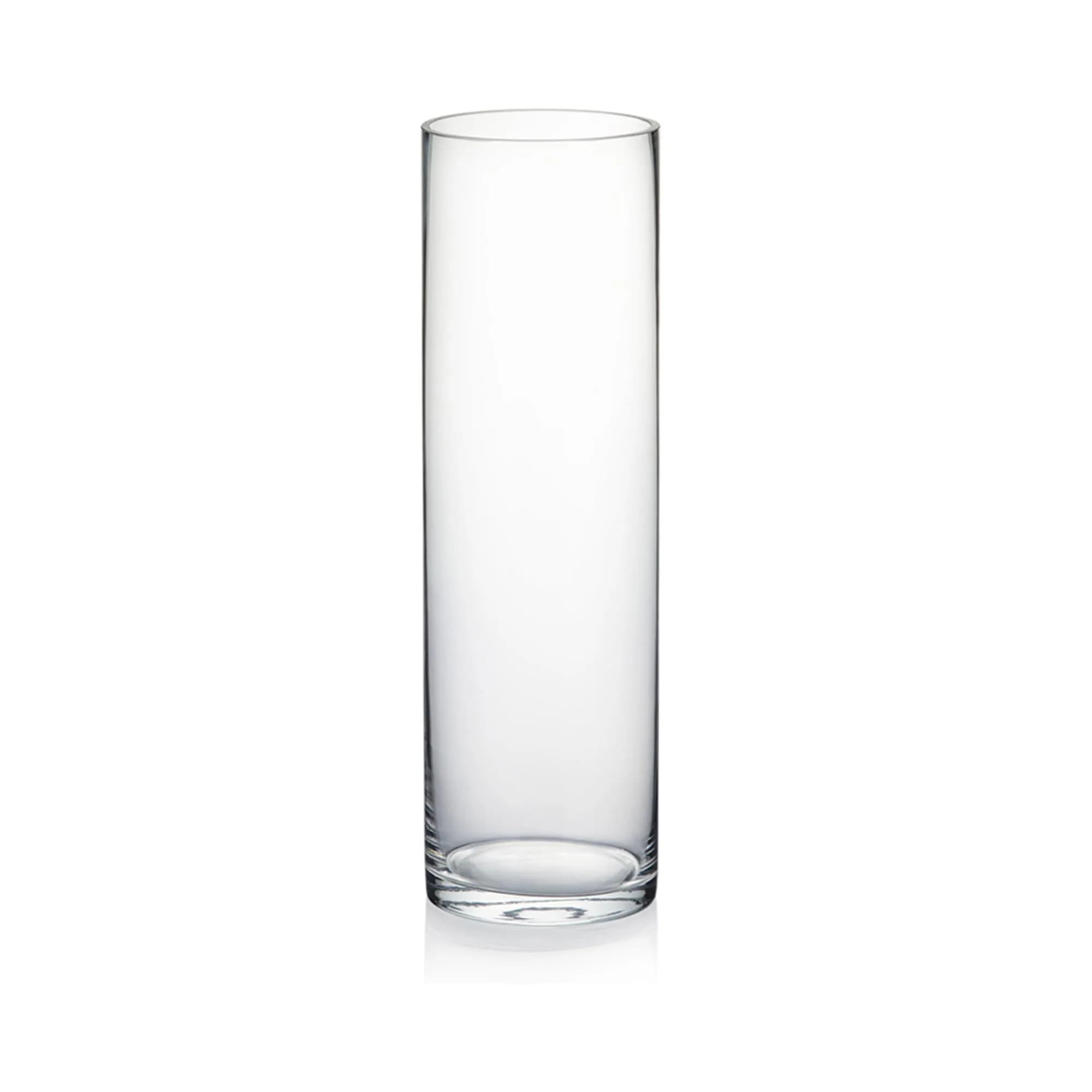 WGVI Thick Weighted Clear Cylinder Glass Vase 3" W x 10" H | Handcrafted, Durable, Elegant - main product image