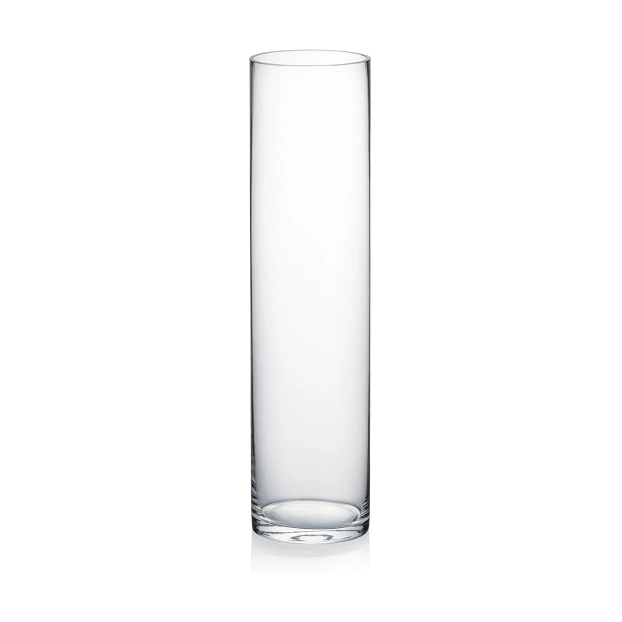 WGVI Clear Cylinder Glass Vases, 7.62 cm (3") W x 25.4 cm (10") H, Pack of 12 | Authentic USA Import for Centerpieces — 3"x12"H