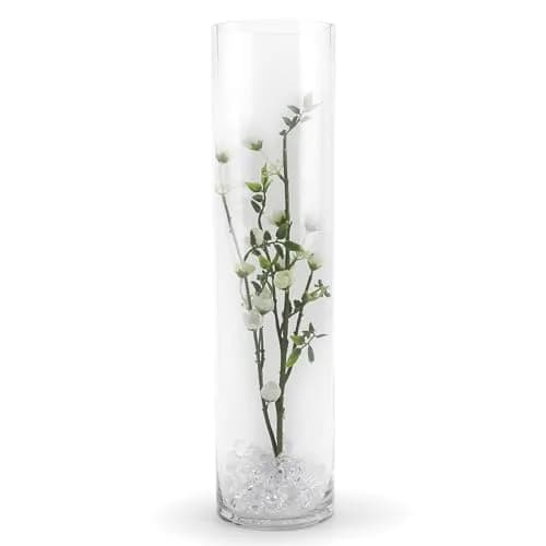 WGVI Thick Tall Clear Cylinder Glass Vase 4" W x 16" H | Elegant Floral Centerpiece thumbnail 4